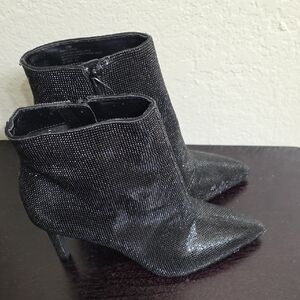 NEW Gianni Bini Annina Sparkling Black Heeled Boots Size 10